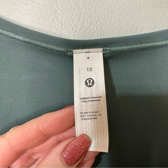 Lululemon Wundermost Square Neck Nulu Bodysuit Sleeveless Forest Green 1X NWT - Picture 8 of 10